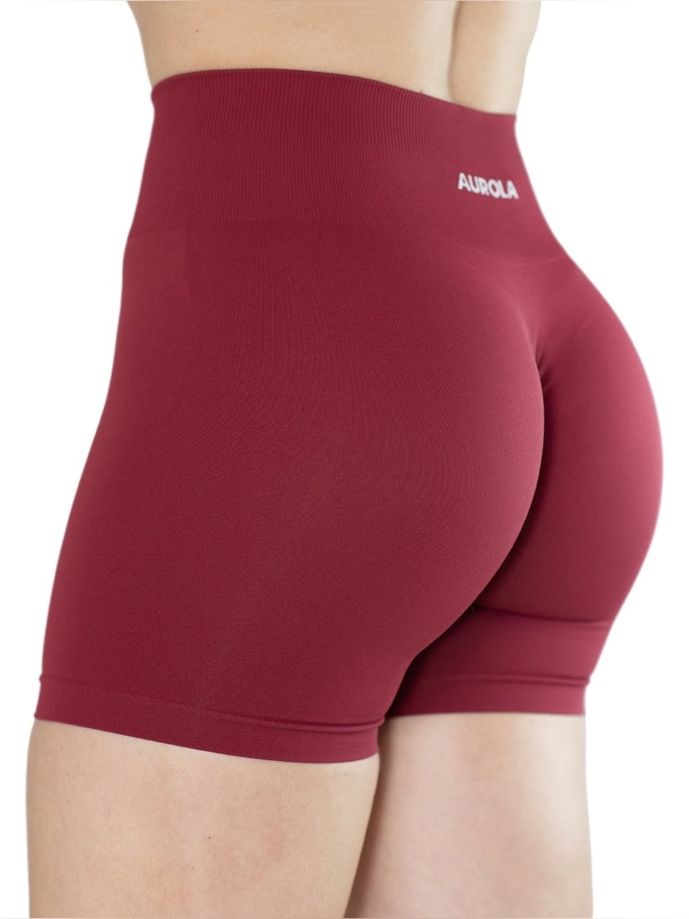 AUROLA Dream Workout Seamless Scrunch Yoga Shorts in Tibetan Red Size: Small
